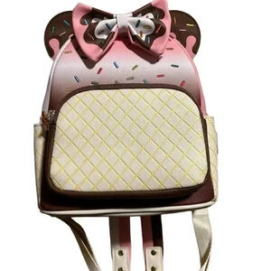 Loungefly Minnie Mouse Ice Cream Neapolitan Mini Backpack, NWT